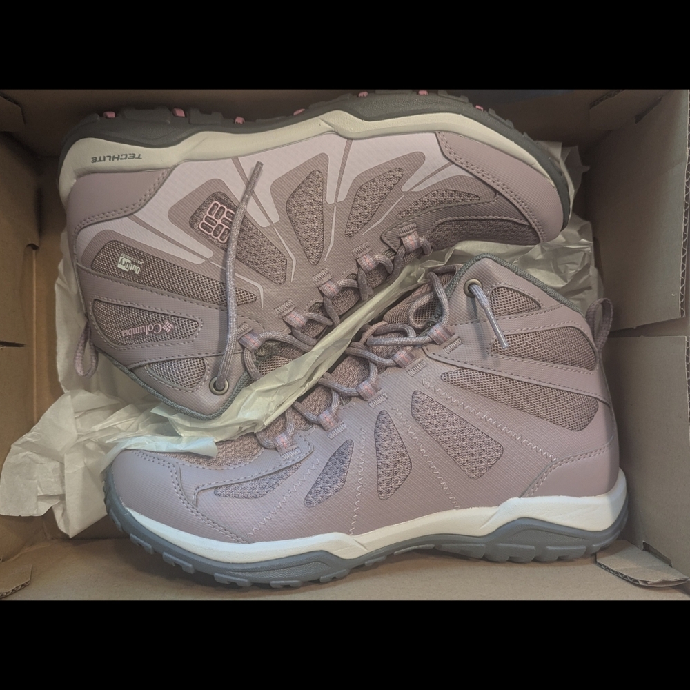 Columbia Hiking Boots Grove Heights Mid Outdry Lavender 7.5